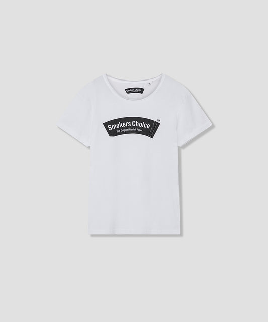 Jersey T-shirt WHITE with SmokersChoice logo in Black.