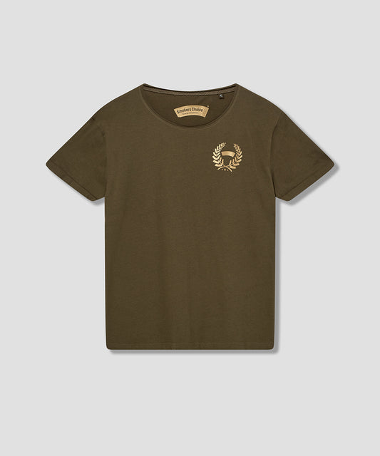Jersey T-shirt ARMY with LAUREL SmokersChoice logo in GOLD