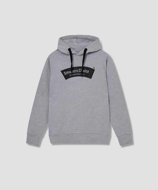 Grey Sport Hooded Sweat with SmokersChoice logo in BLACK