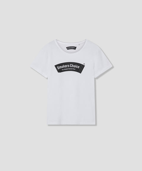 Jersey T-shirt WHITE with SmokersChoice logo in Black.