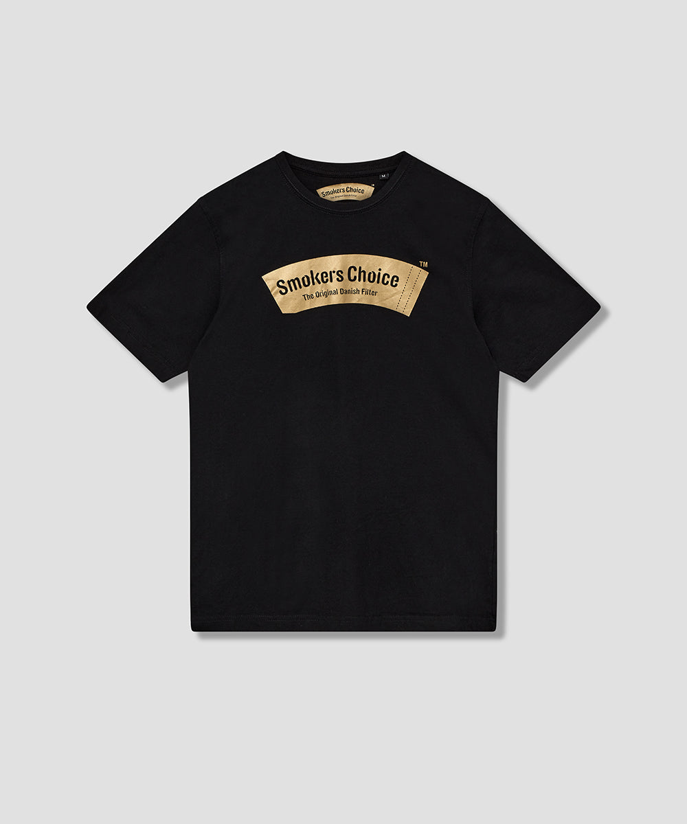 BLACK T-shirt with SmokersChoice logo in GOLD