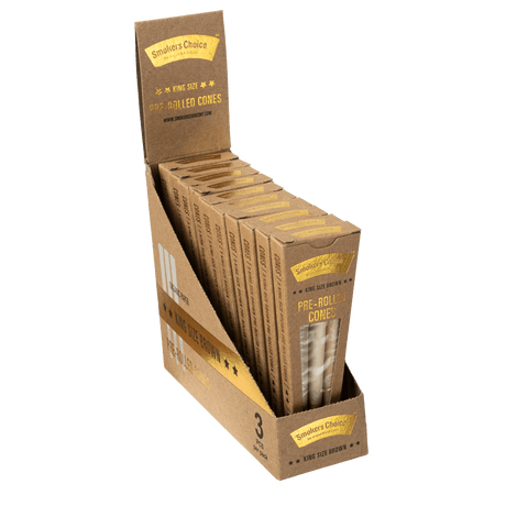 Cones King Size Brown 3 pak Box - B2B