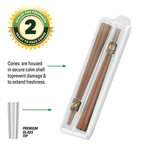 Pre-Rolled King Size Glass Tipped Hemp Cones - Grape